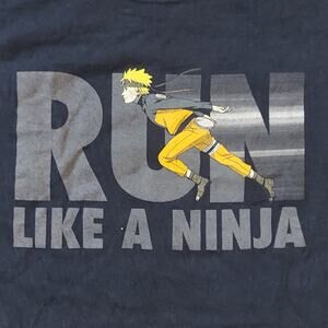 Naruto Uzumaki Shirt Mens XL Run Like A Ninja Short Sleeve Anime Tee